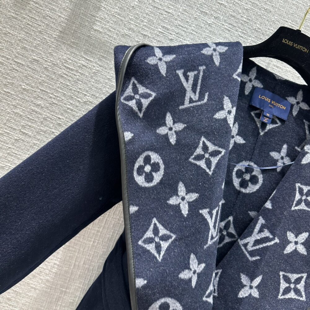 Louis Vuitton Classic Monogram Wool Blue Coats