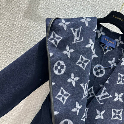 Louis Vuitton Classic Monogram Wool Blue Coats