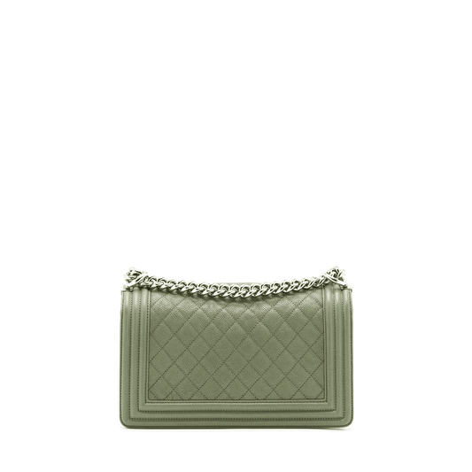 CHANEL MEDIUM BOY BAG CAVIAR LIGHT GREEN