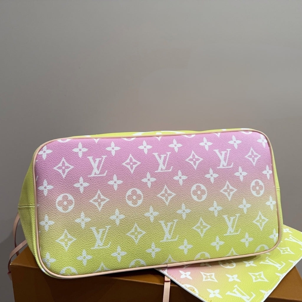 Louis Vuitton Neverfull MM By The Pool Monogram Giant Yellow Pink 31Cm M45680