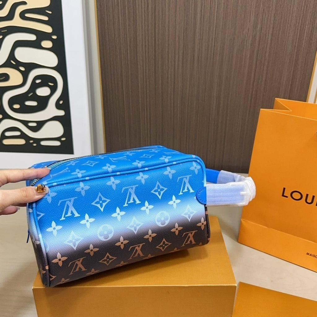 Louis Vuitton Locker Dopp Kit Monogram Pigment Blue 23cm M28228