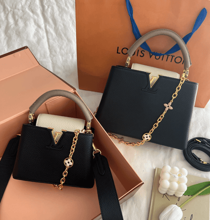 Louis Vuitton Capucines Black And Grey 27Cm M20708