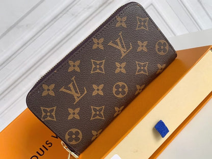 Louis Vuitton Long Double Zipper Wallet Monogram Brown 19Cm