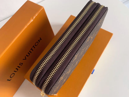 Louis Vuitton Long Double Zipper Wallet Monogram Brown 19Cm
