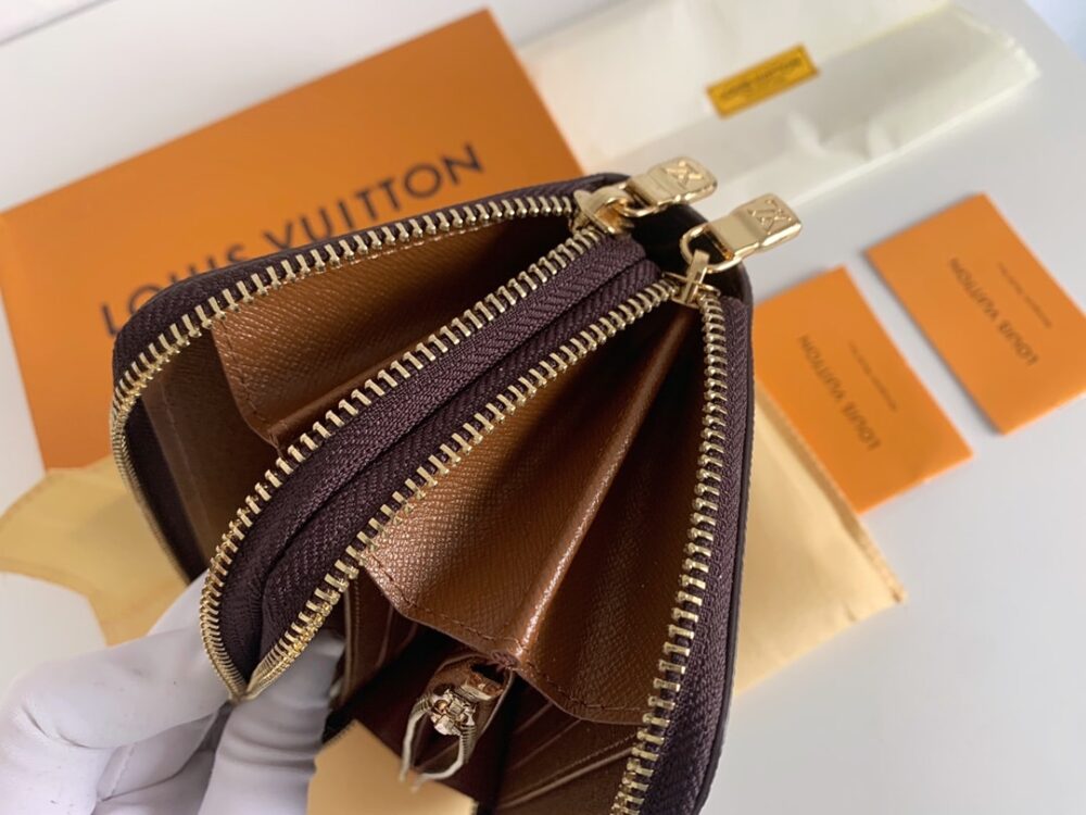 Louis Vuitton Long Double Zipper Wallet Monogram Brown 19Cm