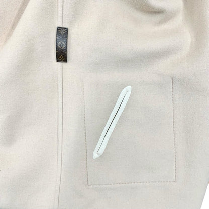 Louis Vuitton Reversible Damier Azur Hooded Wrap Coat Beige 1A9L0P