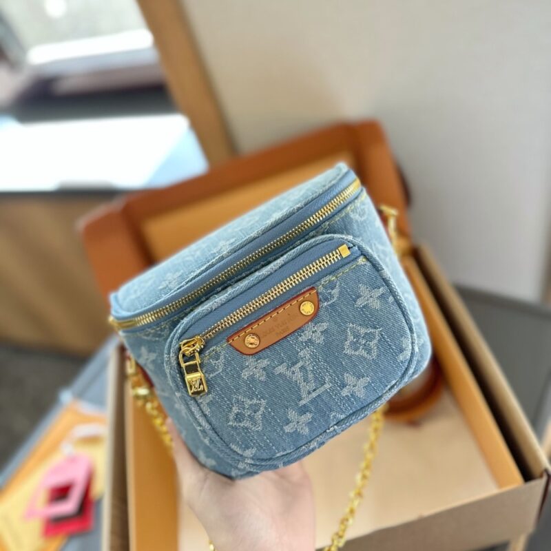 Louis Vuitton Mini Bumbag Monogram Denim Sky Blue 17Cm M83353