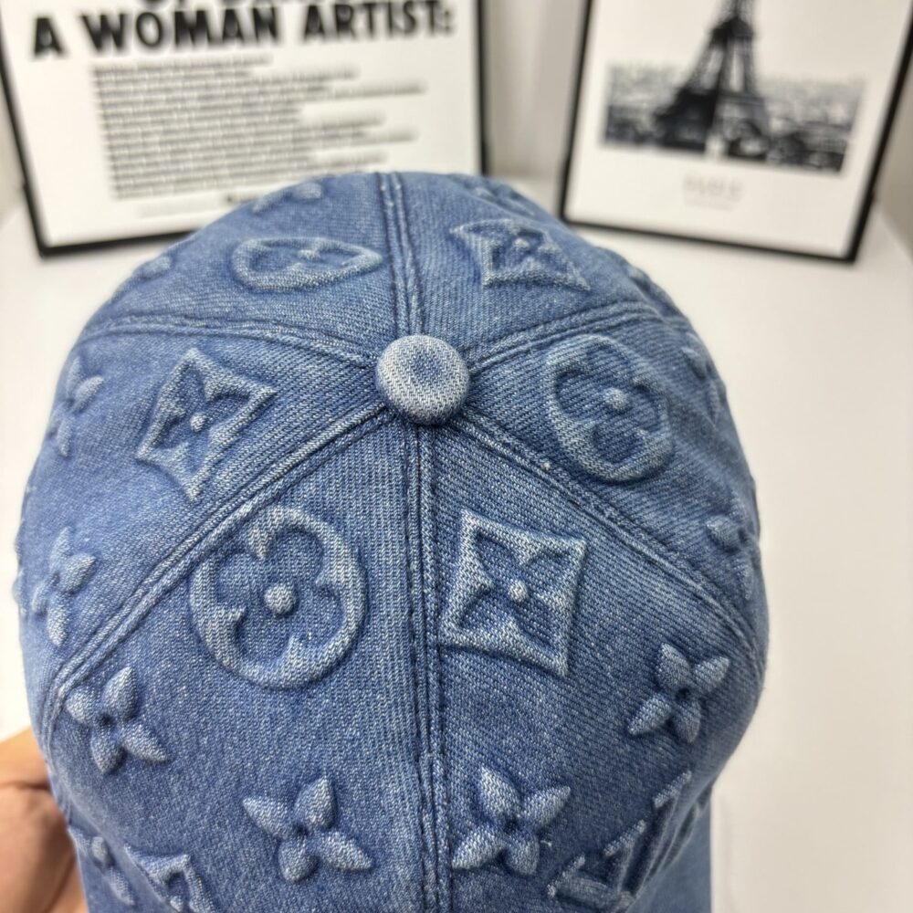 Louis Vuitton Monogram Denim Baseball Cap In Blue