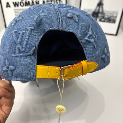 Louis Vuitton Monogram Denim Baseball Cap In Blue