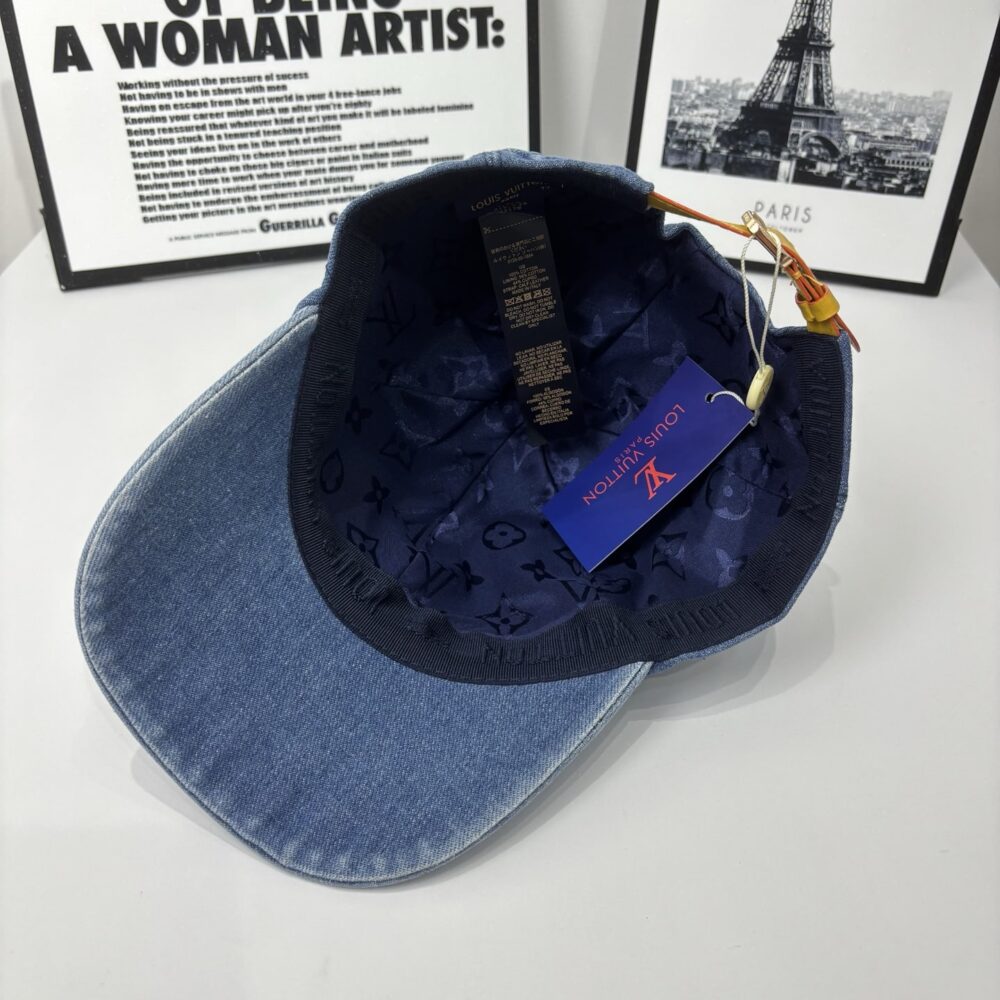 Louis Vuitton Monogram Denim Baseball Cap In Blue