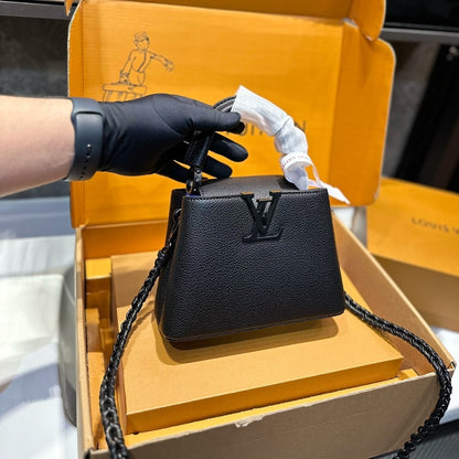 Louis Vuitton Capucines East West Mini Optic Black 19Cm M23955