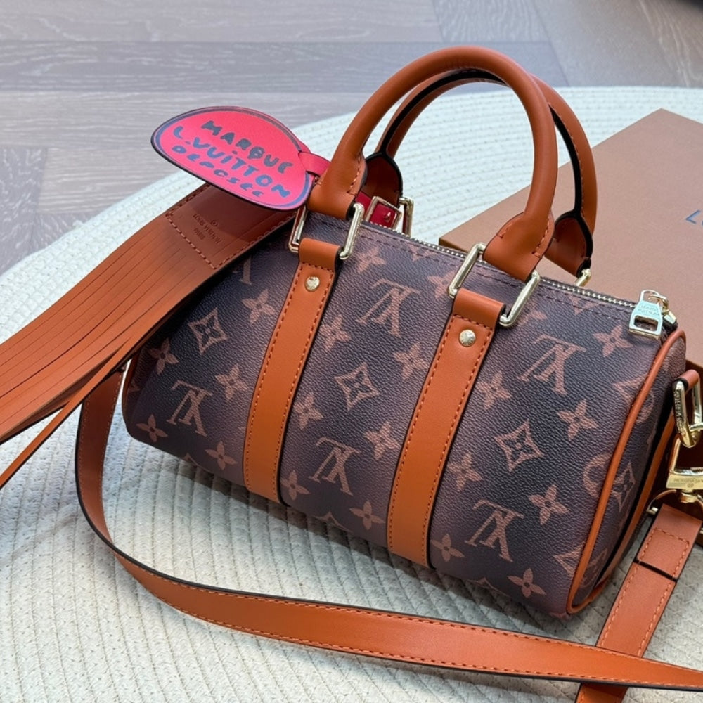 Louis Vuitton Keepall Bandoulière 25 Monogram Dust Coated Canvas Brown 25Cm M11542
