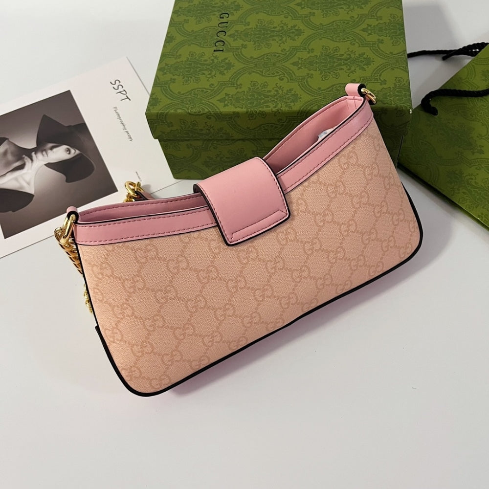 Gucci Padlock Small Shoulder Bag GG Supreme Dusty Pink 27Cm 811705 FAD3R 6244