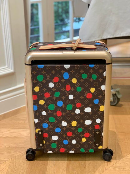 Louis Vuitton X Yayoi Kusama Horizon 55 Suitcase Grained Leather Monogram Multicolor 55Cm M10118