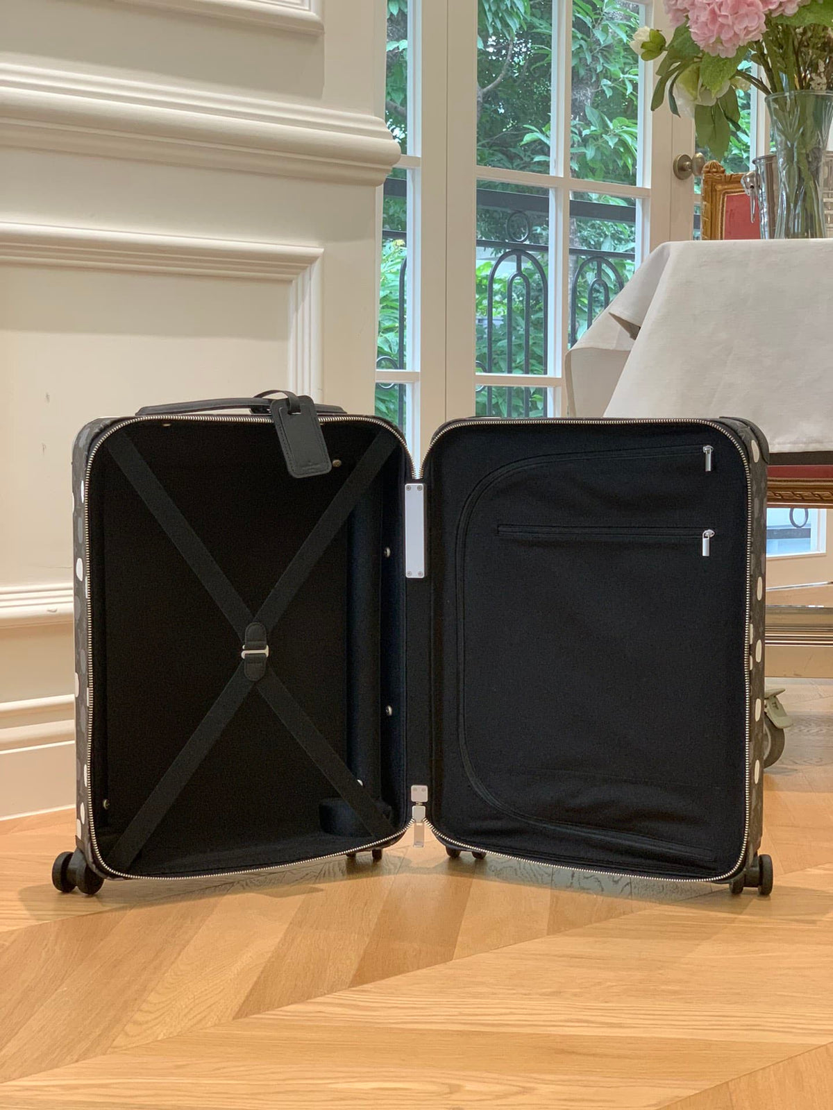 Louis Vuitton X Yayoi Kusama Horizon 55 Suitcase Grained Leather Black 55Cm