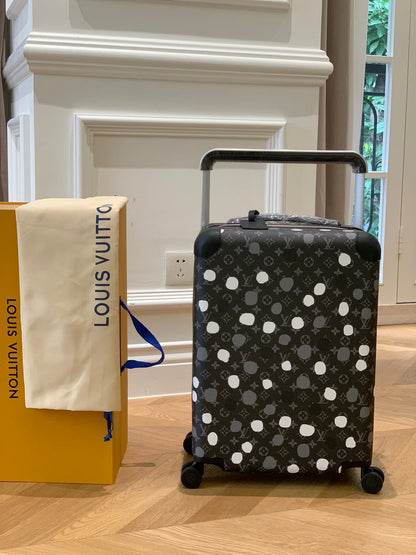 Louis Vuitton X Yayoi Kusama Horizon 55 Suitcase Grained Leather Black 55Cm