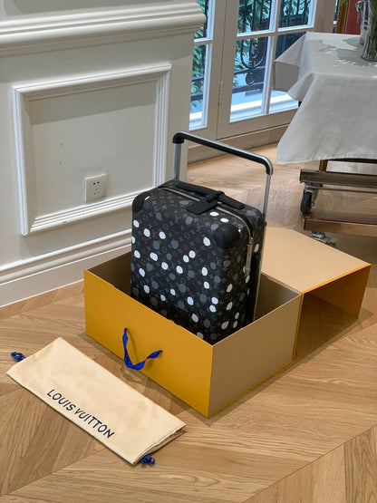 Louis Vuitton X Yayoi Kusama Horizon 55 Suitcase Grained Leather Black 55Cm