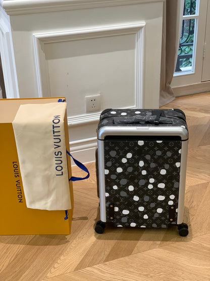 Louis Vuitton X Yayoi Kusama Horizon 55 Suitcase Grained Leather Black 55Cm