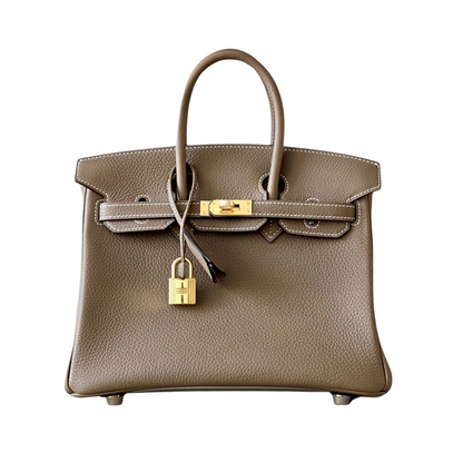 H BIRKIN 25 TOGO ETOUPE  GOLD HARDWARE 25CM