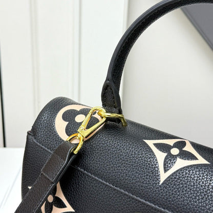 Louis Vuitton Madeleine MM Monogram Empreinte Black Beige 30Cm