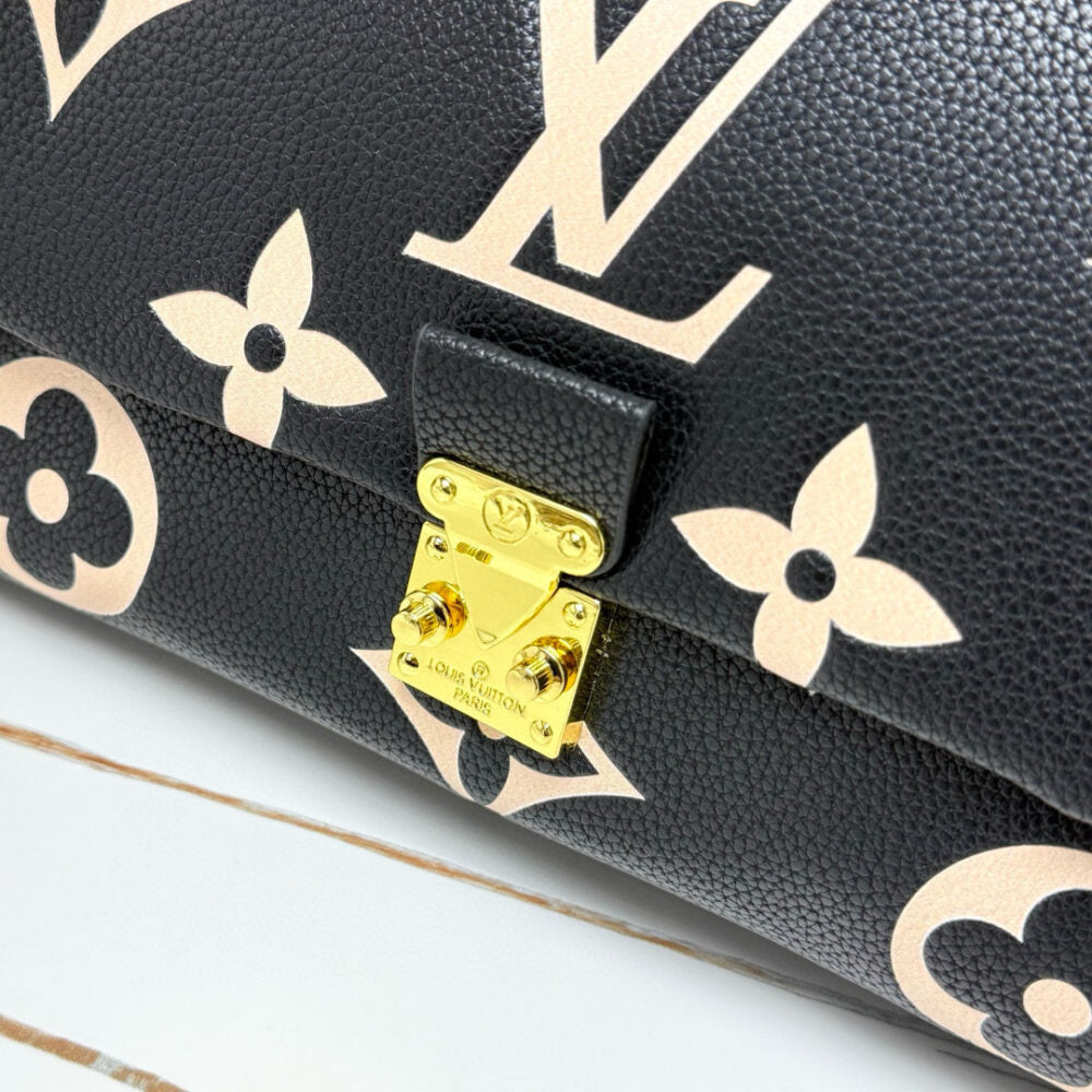 Louis Vuitton Madeleine MM Monogram Empreinte Black Beige 30Cm