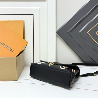 Louis Vuitton Madeleine MM Monogram Empreinte Black Beige 30Cm