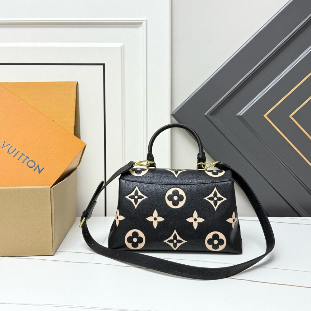 Louis Vuitton Madeleine MM Monogram Empreinte Black Beige 30Cm