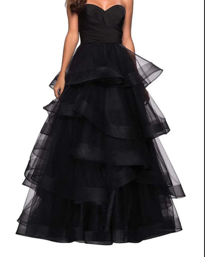 A-shaped Sweetheart Lotus Edge Ball Dress