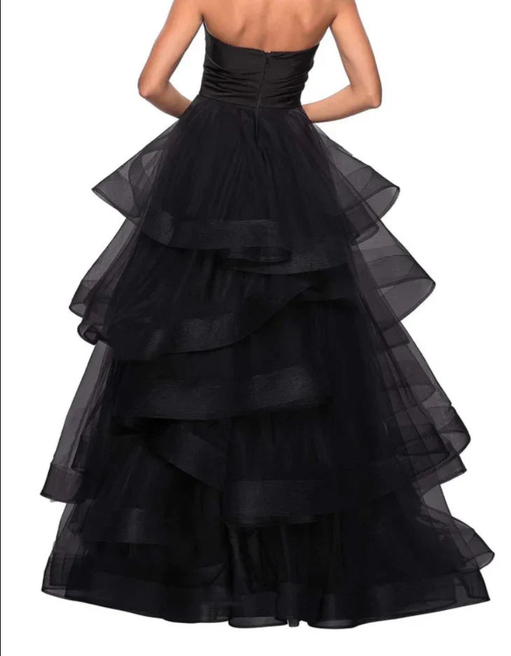 A-shaped Sweetheart Lotus Edge Ball Dress