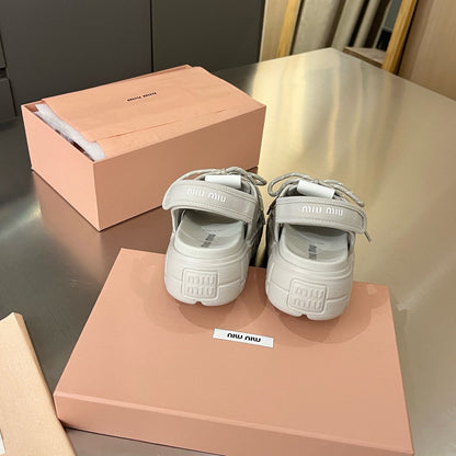 MIUMIU CHUNKY NEOPRENE SANDALS CHALK 5X418E 30K F0354 F 050