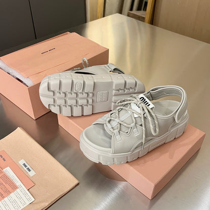 MIUMIU CHUNKY NEOPRENE SANDALS CHALK 5X418E 30K F0354 F 050