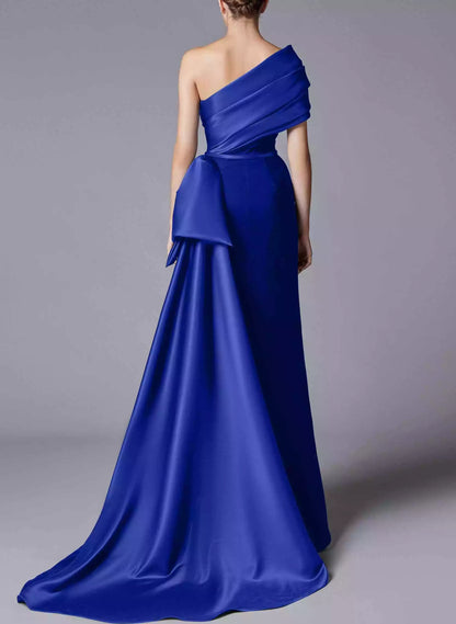 Slim fit/column shoulder split velvet mother of the bride dresses