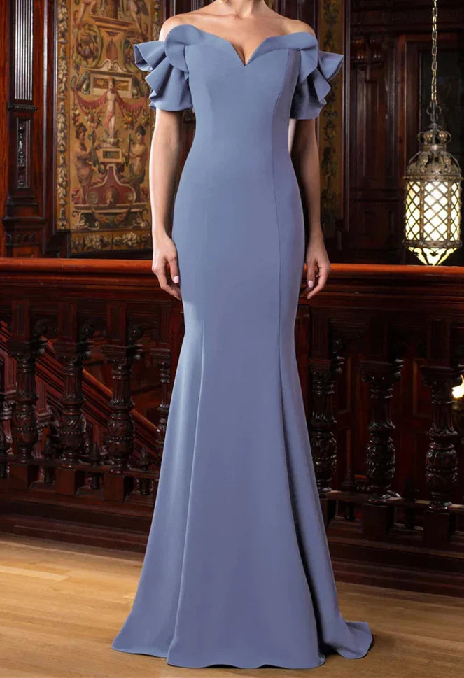 Speaker/Fishtail Off Shoulder Mother of the bride dress