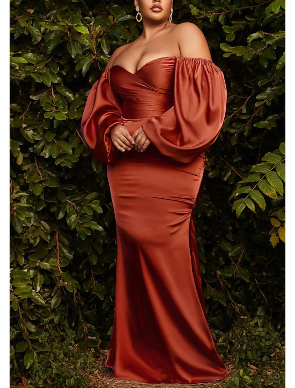 Tight/Straight Off Shoulder and Floor Length Ball Dress
