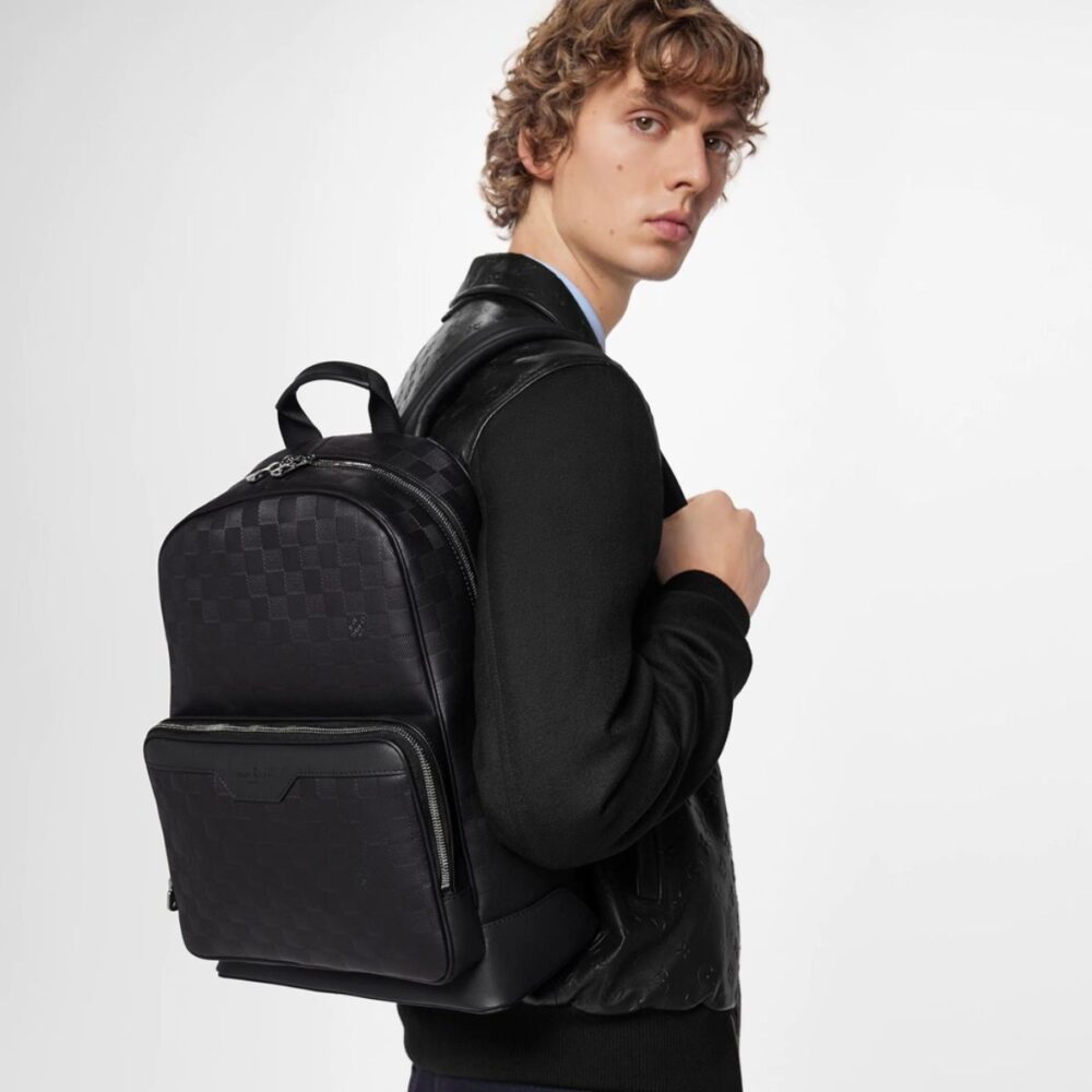 Louis Vuitton Campus Backpack Damier Infini Onyx Silver 39Cm LV N40306