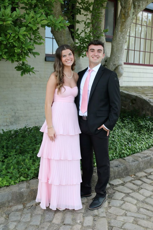 Pink Chiffon Pleated A Line Prom Dress Strapless Party Evening Gown cc2241
