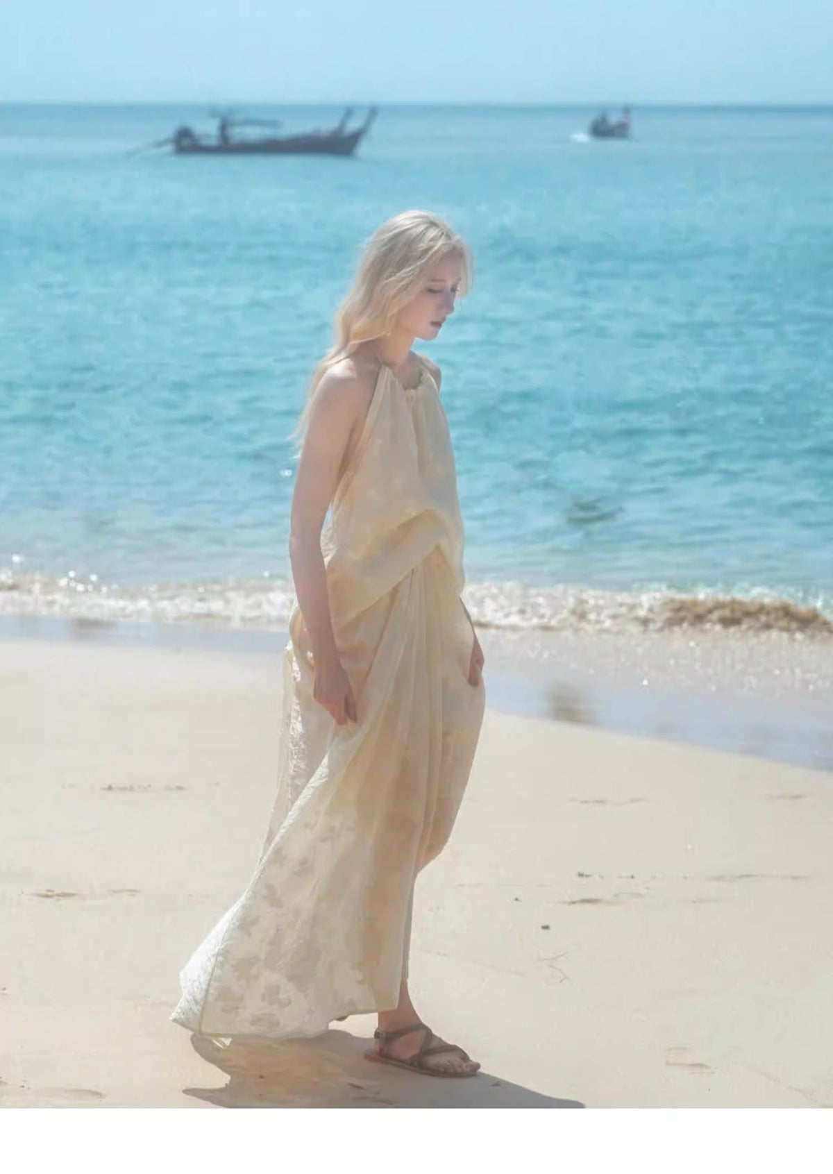 Travel outfit: halter neck backless dress, summer fairy dress, perfect for photoshoots, beach vacation, beach dress. 11342