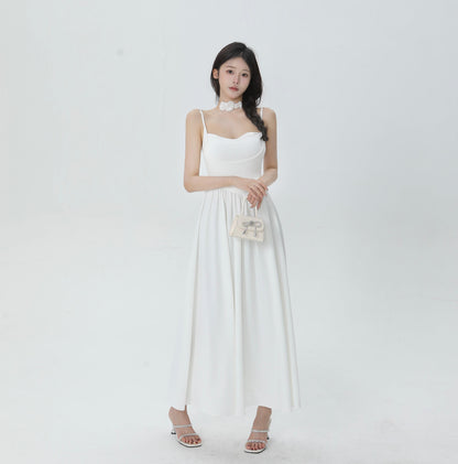 New Fashion Starry Sky Blue Spaghetti Strap Dress Elegant Banquet Dress TP2882