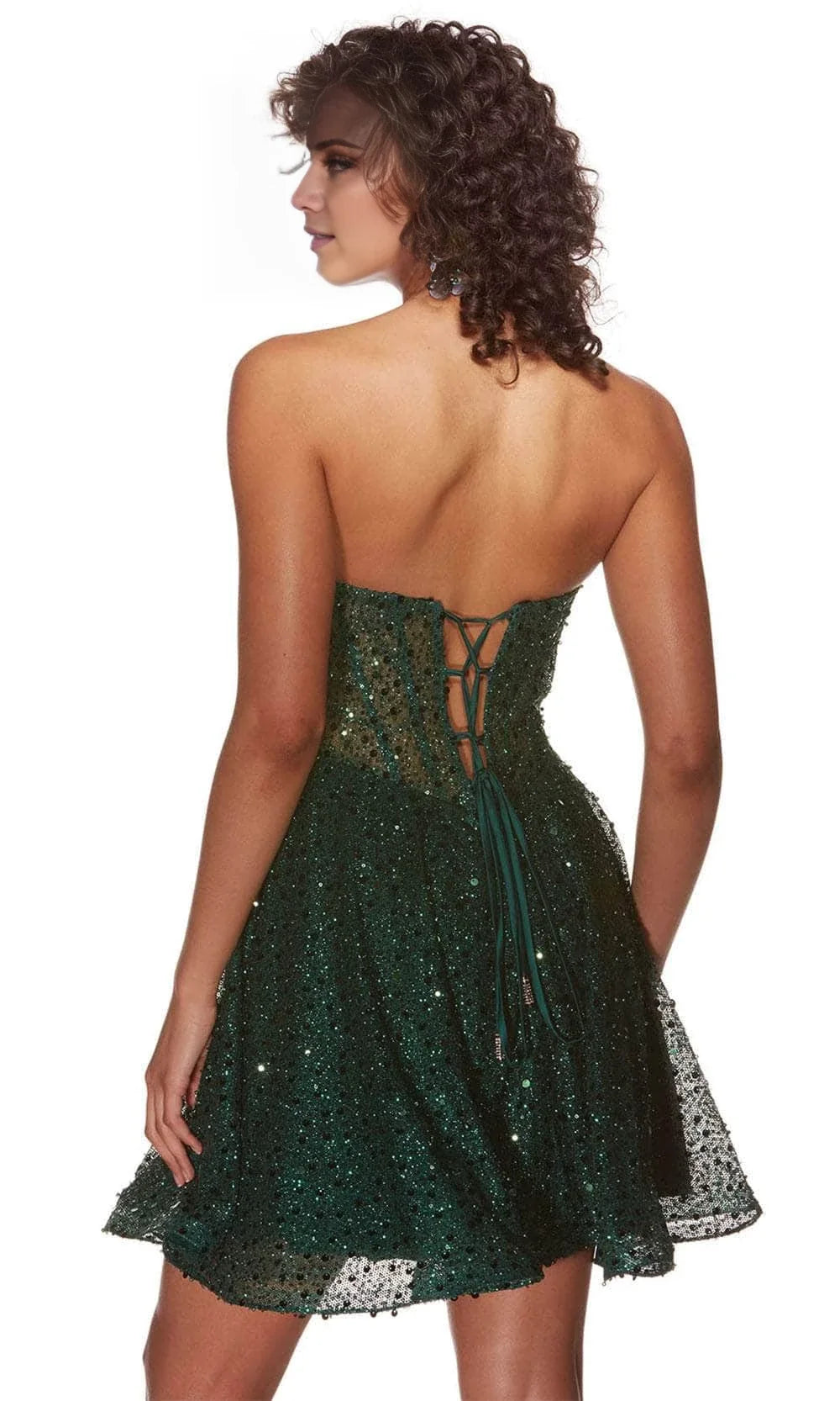 Off shoulder collar sleeveless strapless sequin decoration short mini Homecoming Dress