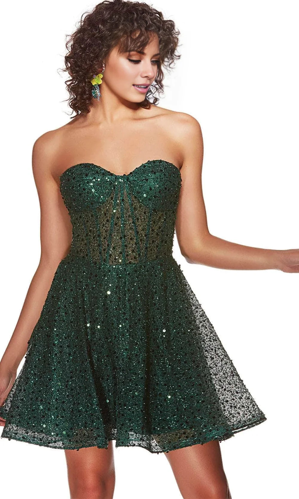 Off shoulder collar sleeveless strapless sequin decoration short mini Homecoming Dress