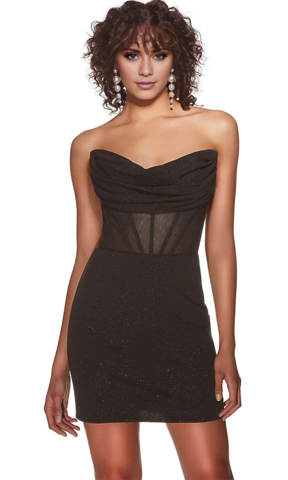 Off shoulder collar sleeveless strapless transparent tight corset short mini Homecoming Dress