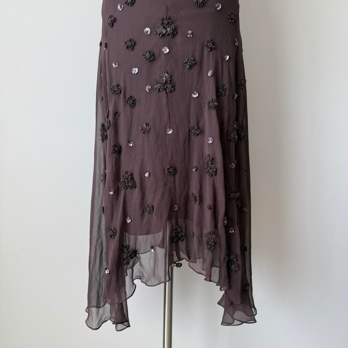 Brown Vintage Gorgeous Elegant Exquisite Floral Beading Long Chiffon Homecoming Dress Prom Dress Evening Dress Party Dress gh4124
