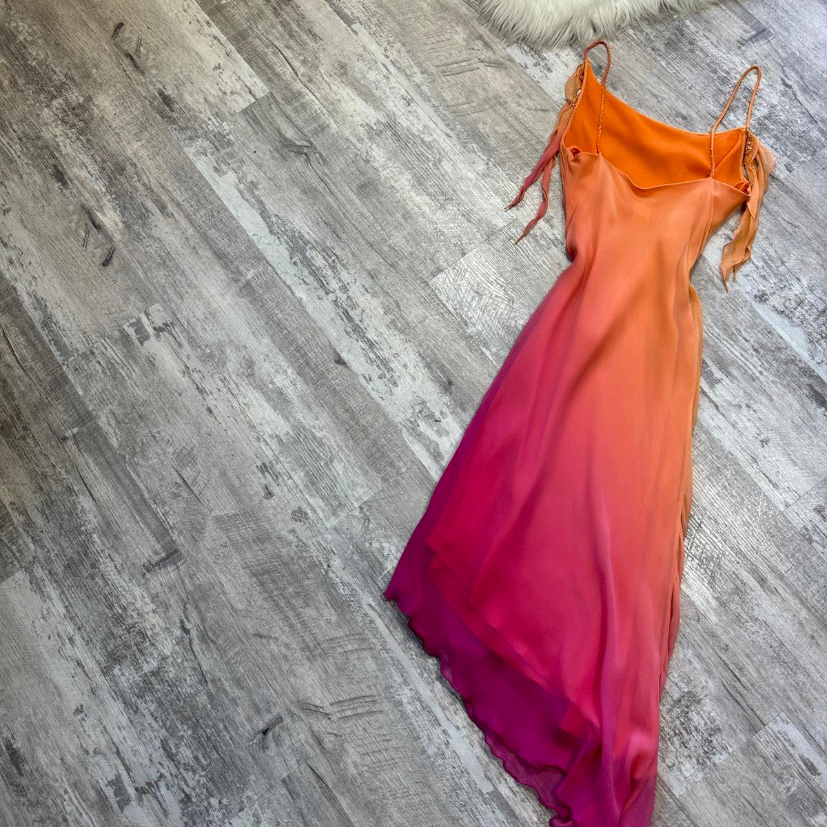 Orange Gradient Fashion Exquisite Beaded Long Tulle Ball Gown Evening Dress Party Dress gh3184