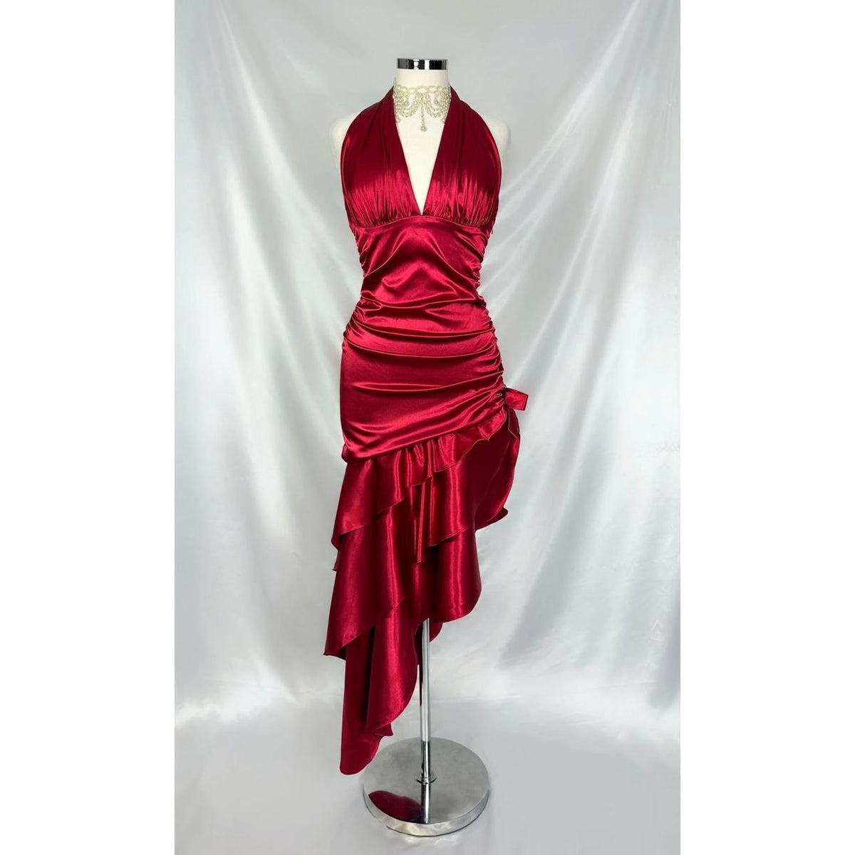 girlhomeshops--Red Retro Elegant Simple Mid-Length Homecoming Dress Date Dress Fashionable And Comfortable Popular Dress gh5674