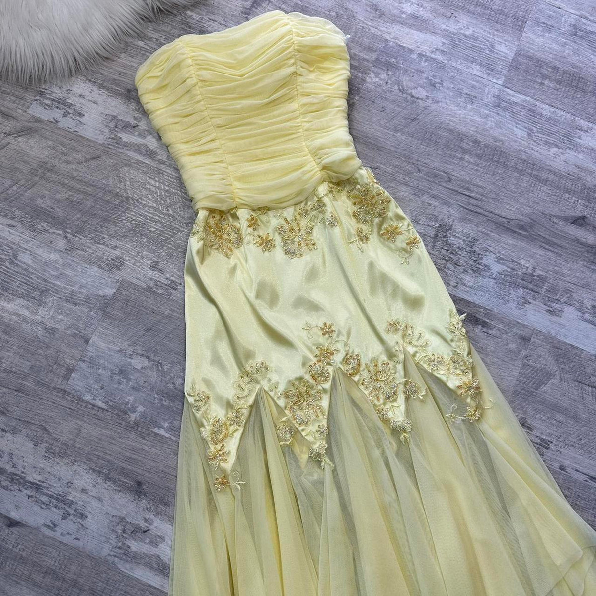 Yellow stunning vintage beaded midi/short chiffon homecoming dress prom dress evening gown gh4300