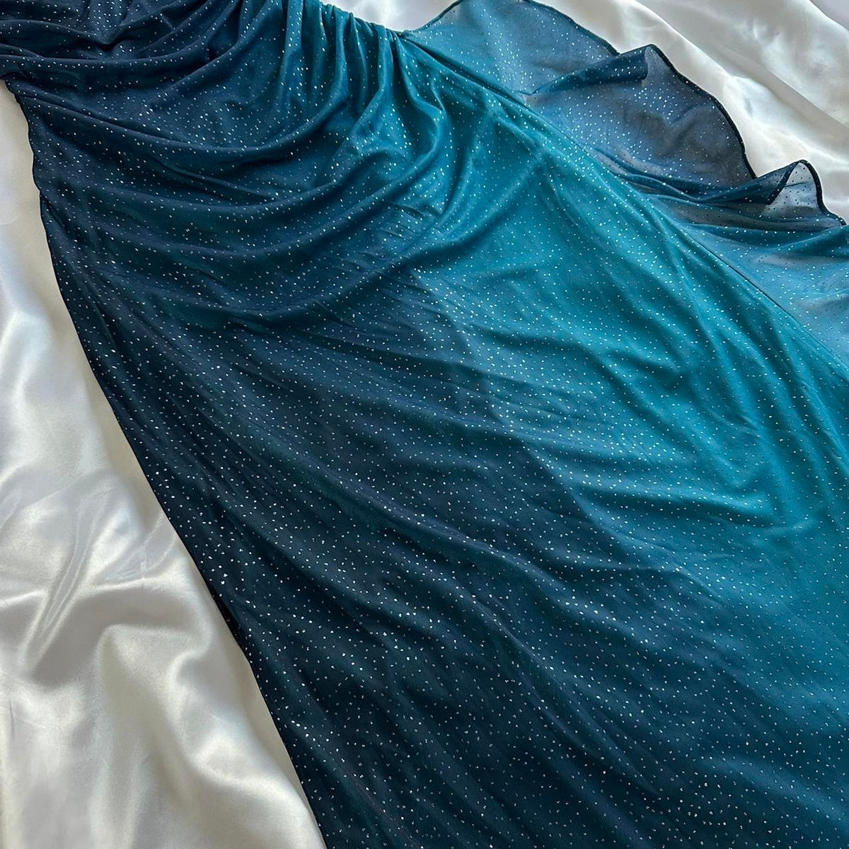 Indigo Shiny Elegant Fashion Strapless Long Tulle Prom Dress Evening Dress Birthday Party Dress gh3564
