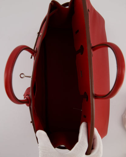 Hermès Birkin Retourne Bag 35cm in Rouge Casaque Epsom Leather with Palladium Hardware
