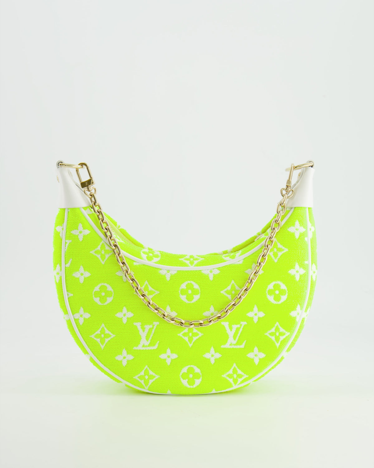 *HOT* Louis Vuitton Neon Yellow Jacquard  Monogram Loop Bag with Champagne Gold Hardware