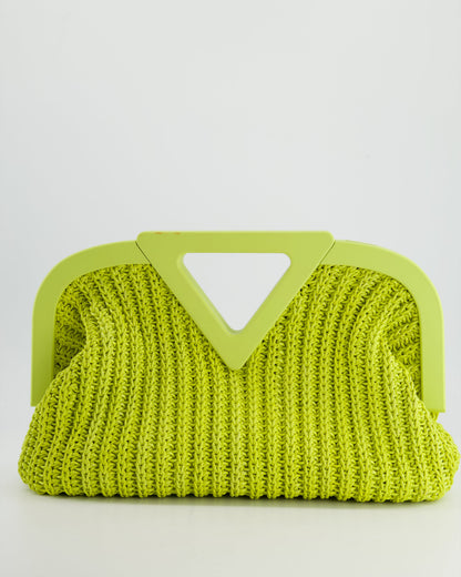 Bottega Veneta Medium Green Crochet Point Cross Body Bag