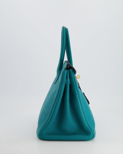 *FIRE PRICE* Hermès Birkin 30cm Retourne in Bleu Paon Togo Leather with Gold Hardware